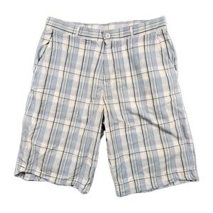 Lacoste Men's Plaid Shorts 31x10 Blue White Cotton Casual Preppy